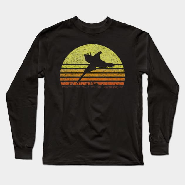 Pheasant Hunting South Dakota Upland Bird Game Hunter Retro Long Sleeve T-Shirt by wcfrance4